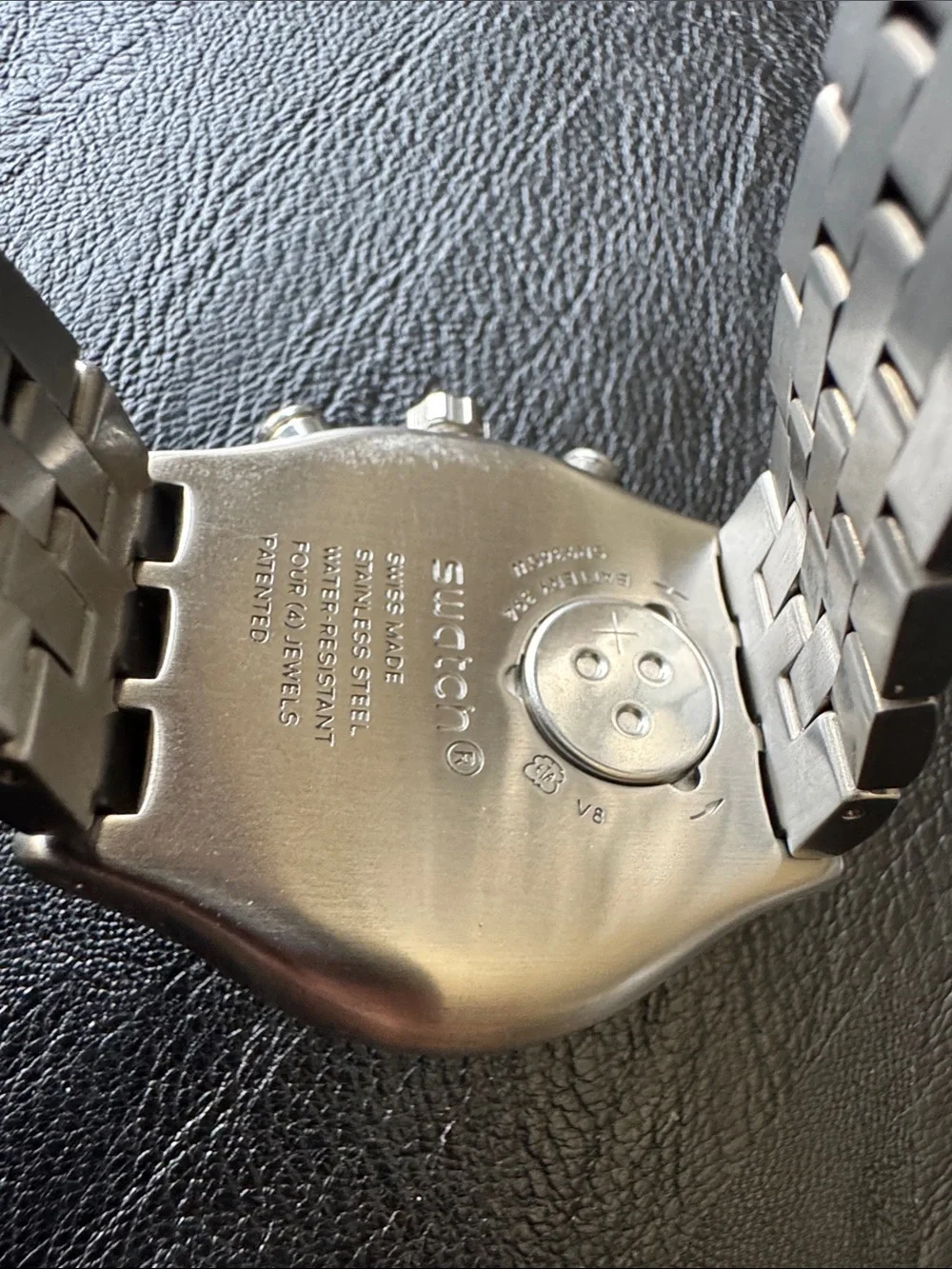 Swatch Blue Dial Stainless Steel Chronograph Watch